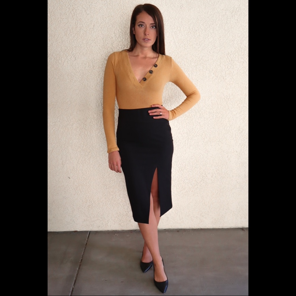 Free People Up All Night Golden Yellow Bodysuit - Picture 7 of 14
